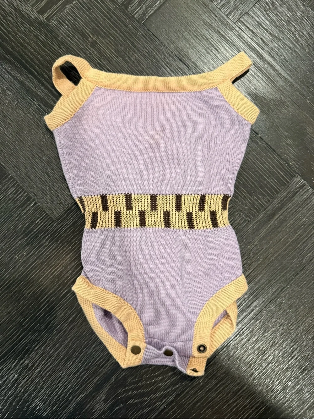 Misha And Puff Lilac and Yellow Knit One-Piece - Picture 1 of 2
